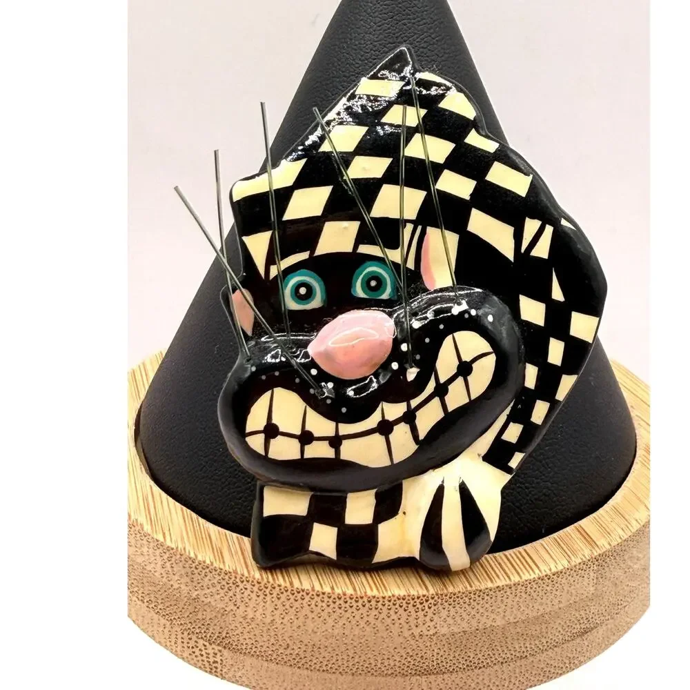 Kelly Graham Cheshire Cat-Purrfect Pieces Line Brooch Unsigned